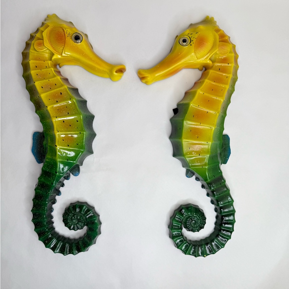 Yellow and Green 18” Seahorse Wall Decor